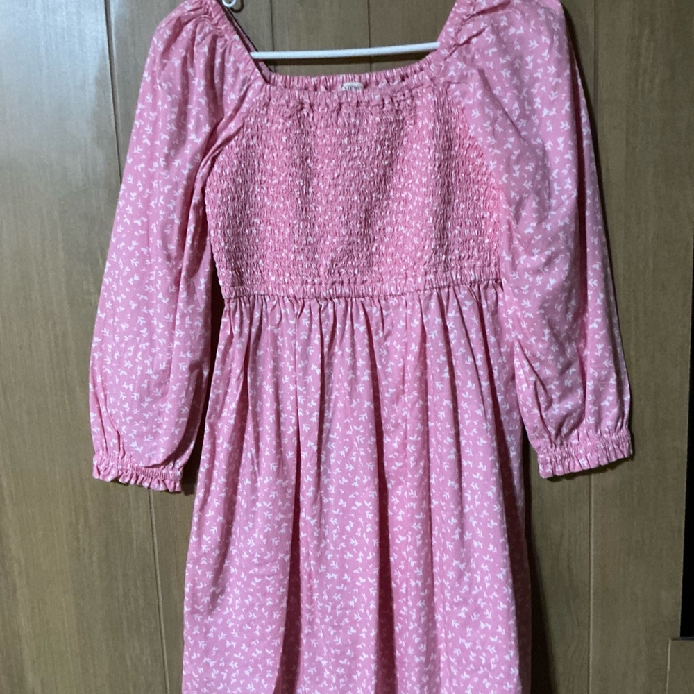 J. CREW CREWCUTS Girl's Smocked Long Sleeve Floral Dress 12 Cottage